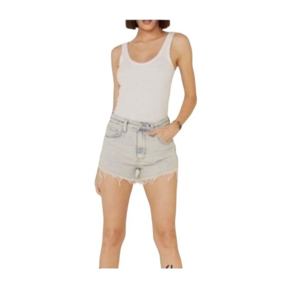 Calvin Klein Cut Offs Blue Jean Shorts High Rise Light Wash Denim Size 14